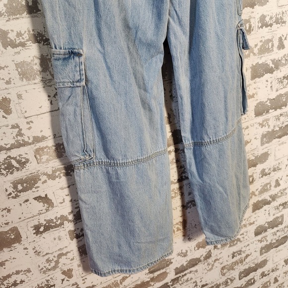 Forever 21 Premium Womens Cargo Jeans Size 27 Relaxed Fit Straight Leg Pockets - Picture 12 of 16